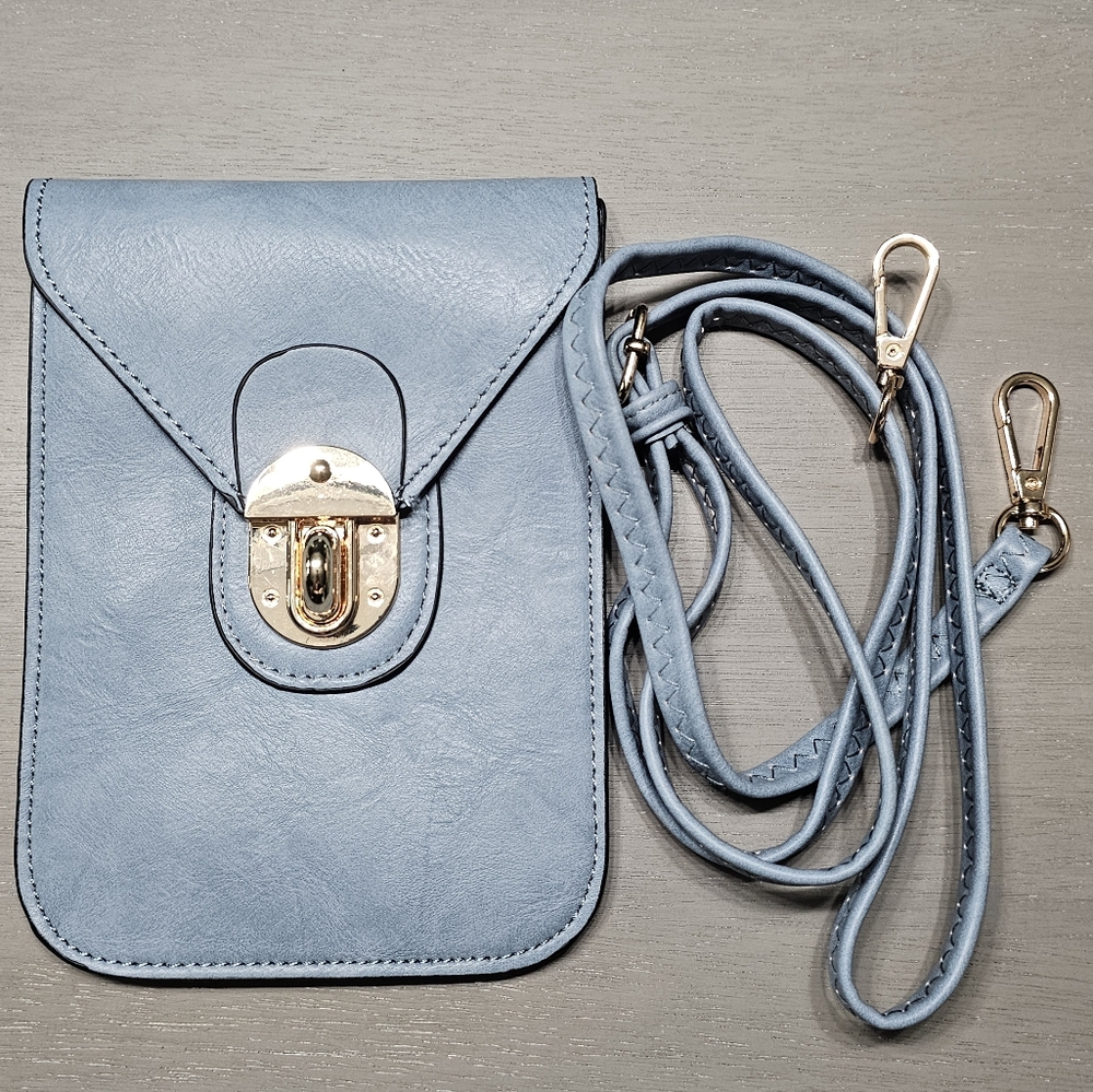 MKF Mia K Farrow Denim Blue Lulu M Phone Crossbody Bag